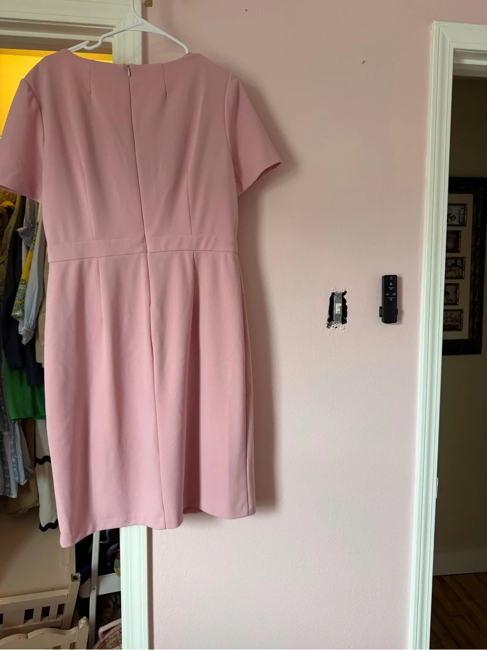 London Times Dusty Pink Bow-Detail Sheath Dress